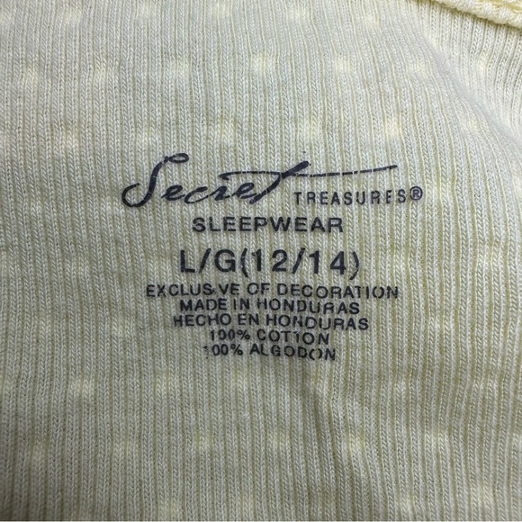 Secret Treasures Sleepwear Mini Dress. Size: Large. Yellow and white Polka Dots. - Picture 5 of 6